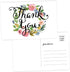 50 Thank You Postcards-Blank Thank You Note Card, Floral Watercolor Calligraphy Note Card Stationery for Wedding, Bridesmaid, Bridal or Baby Showe...