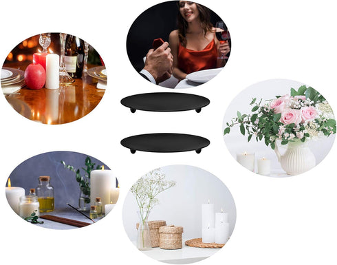 2 Pcs Black 4.3 Inch Iron Candle Holder for Taper Candles, Wedding, Dinning, Party Decoration (11cm Black 2pcs)...