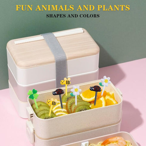 Giantree 24PCS Animal Food Picks for Kids, Food Picks for Kids, Forks for Kids, Reusable Toddler Fruit Toothpicks Cute Kids Lunch Accessories for ...