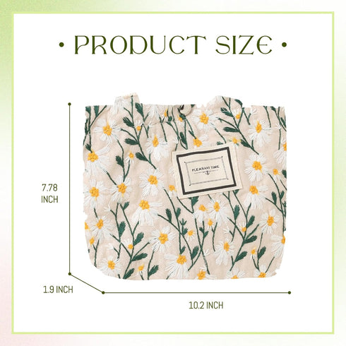 Women's Tote Bag Mini Flowers Embroidered Handbag Small Cellphone Purse Canvas Hobo Bag...