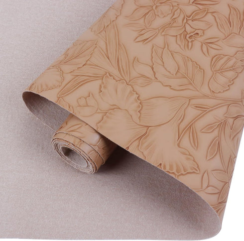 Embossed Faux Leather Sheets 12"X52"(30cm X 133cm),Faux Leather Very Suitable for Making DIY Bow,Leather Earrings Sewing Crafts Projects (Camel Co...