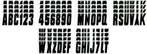 Hardline Products Series 350 Factory Matched 3-Inch Boat & PWC Registration Number Kit, Solid Black - BLK350EC...