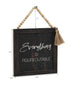 Parisloft Everything Is Figureoutable Framed Wall Sign With Bead String Hanger, Rustic Farmhouse Wood Hanging Decor, Black...