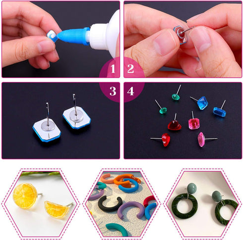 shynek Earring Posts and Backs, 1800pcs Earring Making Supplies with Stainless Steel Earring Posts and Earring Backs for Studs, Earring Making Kit...