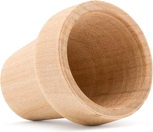 Small Wooden Flower Pot 1-1/6 x 1-inch, Pack of 12 1 inch Mini Pots, 1 Flower Pots to Paint & Plant, by Woodpeckers...