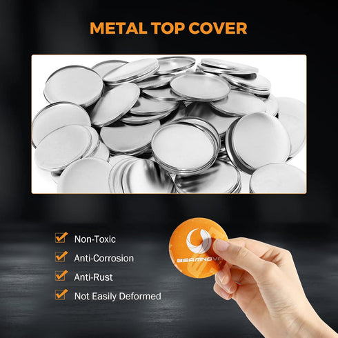 BEAMNOVA 200 Sets of Button Supplies 25mm / 0.98 in (Approx. 1 inch) Badge Blanks Parts for Round Button Maker Machine Pin Maker, Every Set Includ...