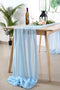 Chiffon Table Runner 27x120 Inches Baby Blue Sheer Fabric Long Table Runners for Wedding Birthday Party Easter Baby Bridal Shower Decorations 10ft...