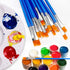 20 PCS Small Kids Paint Brushes 4.1 Inch Flat Tip Paint Brushes with Round Acrylic Paint Brushes Set Craft Brushes for Detail Painting Kids Classr...
