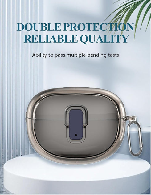 Case Cover for Bose Ultra Open Earbuds,Clear Soft TPU Protective Cover with Keychain and Cleaner Kit for Women Men Shockproof Skin,Clear Gray....