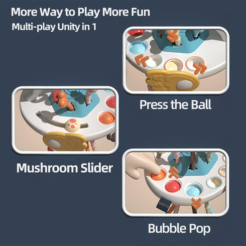 Baby Pull String Activity Toy with Bubble Pop & Teether, Montessori Toys for Babies 6 9 12 Months, Silicone Sensory Toys for Toddlers 1-3, Travel ...