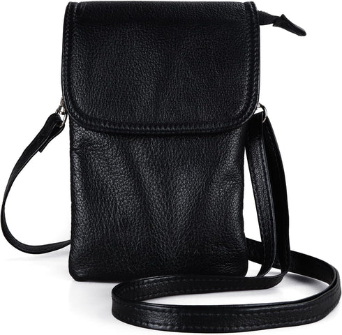 befen Genuine Leather Small Crossbody Bags for Women Cell Phone Bag Cross Body Purses,Silver Zipper...