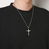 HZMAN Mens Polished Stainless Steel Silver Cross Pendant Necklace 22+2 Inches Chain...