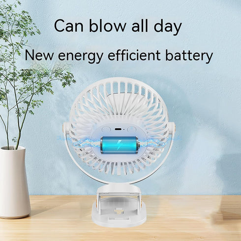 Portable Clip on Fan with 5-Speed Digital Display, 360° Rotation, Quiet Personal Cooling Small Table Fan, Battery Operated for Home Office, Stroll...