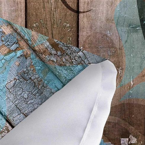 JAWO Teal Dahlia Shower Curtain, Dahlia Flower on Rustic Wooden Plank Country Style, Fabric Shower Curtain Set with 12 Hooks Bathroom Curtain Wate...