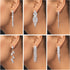 Sureio 6 Pairs Long Earrings Silver Chandelier Tassel Dangle Earrings for Women Wedding Prom Party Jewelry Fringe Rhinestone Earrings Boho Tassel ...