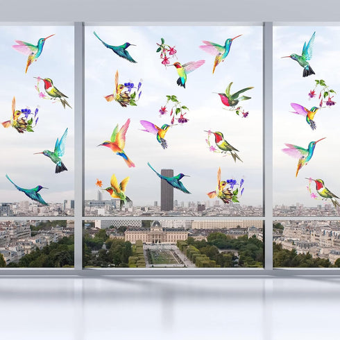 20 Pieces Large Size Hummingbird Window Hummingbird Decals for Windows Anti-Collision Window Clings Decals to Prevent Bird Strikes on Glass Non Ad...