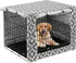 Pethiy Dog Crate Cover Durable Polyester Pet Kennel Cover Universal Fit for Wire Dog Crate - Fits Most 24 inch Dog Crates - Cover only-Gray Soles-...