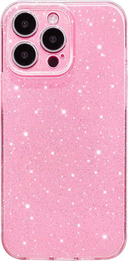 Hython Case for iPhone 15 Pro Case Glitter Cute Sparkly Shiny Bling Sparkle Phone Cases 6.1", Thin Slim Fit Soft TPU Bumper Shockproof Rubber Prot...