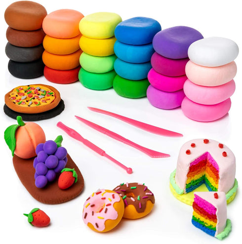 Artsity Air Dry Clay, 24 Colors Modeling Set with 3 Sculpting Tools, Magic Foam Clay for Kids and Adults, Gift for Boys and Girls...