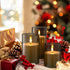 Set of 3 Flameless Candles Battery Operated LED Flickering Electric Candles with Realistic 3D Buld and Remote Control Timer for Wedding Birthday H...
