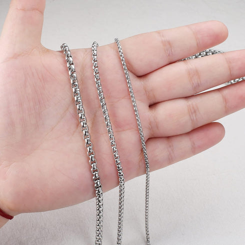 Besteel 2-4mm Womens Mens Stainless Steel Rolo Cable Wheat Chain Link Necklace 16-36 Inch...