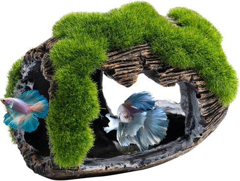 Betta Broken Barrel Decor Fish Tank Accessories, Resin Fish Hide Cave Aquarium Decoration Fish Tank Toys Hole Accessories (Small)...
