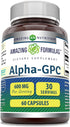 Amazing Formulas Alpha GPC Supplement | 600 Mg Per Serving | 60 Capsules | Non-GMO | Gluten Free | Made in USA...