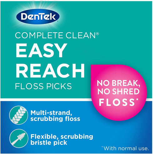DenTek, Complete Clean Floss Picks 75 Floss Picks Pack of 3, 225 Count...
