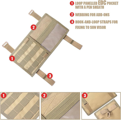 Visor Panel, Car MOLLE Visor Organizer Tactical Storage Holder Pouch Bag (Army Green)...