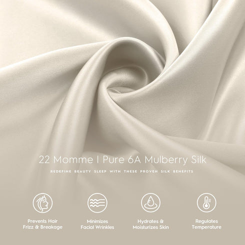 Tafts Pillow Cases - 22mm 100% Pure Mulberry 6A Silk Pillowcase for Hair & Skin with Zipper Closure, Cooling, Natural, Organic, Double Sided Silk ...