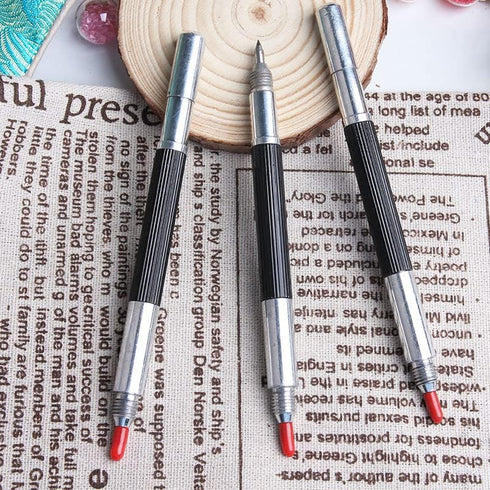 3Pcs DIY Ceramics Engraving Tool Durable Anti Slip Handle Lettering Alloy Tip Double End Etching Pen Scriber Marking Engraving Tools...