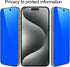 2 Piece Privacy Tempered Glass for iPhone 15 Pro Max 6.7 inch Anti-blue Anti-Spy Screen Protector Mirror Blue...
