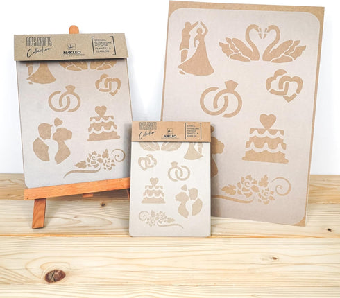 DIY Reusable Plastic STENCIL // A3 A4 A5 Wedding #1 // Craft - Furniture - Scrapbooking - Decoupage (A5)...