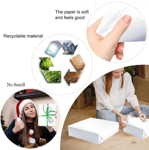 120 Sheets White Tissue Paper - Artdly 14 x 20 Inches Recyclable White Wrapping Paper Bulk for Weddings Birthday DIY Project Christmas wrapping Cr...