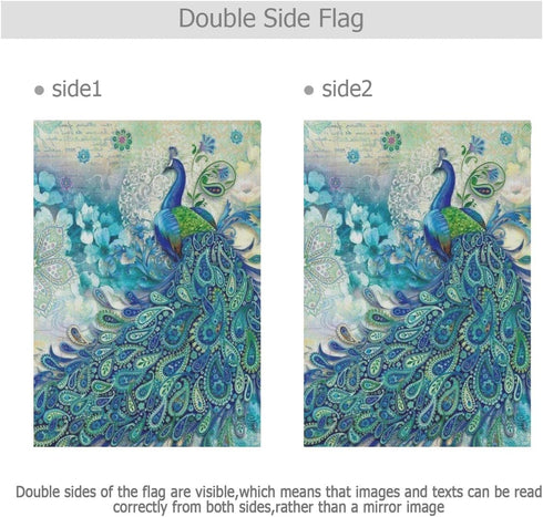 Home Decorative Garden Flag, Beautiful Peacock Double Sided House Yard Flag Ornament 12 x 18 inch...