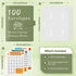 Huhuhero 100 Envelopes Money Saving Challenge, A5 Budget Binder with Cash Envelopes & 3 Budgeting Planner Trackers to Save $5,050, 10,400, 500, Mo...