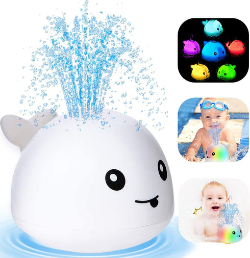 ZHENDUO Baby Bath Toys, Light Up Bath Toys, Sprinkler Bathtub Toys for Toddlers Infant Kids Boys, Automatic Spray Water Bath Toy, Pool Bathroom Ba...