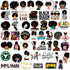 50 pcs Melanin Stickers | Black Girl Graffiti Stickers|Music Singer Decal Waterproof Vinyl Decals for Laptop Skateboard Water Bottles Luggage Scra...