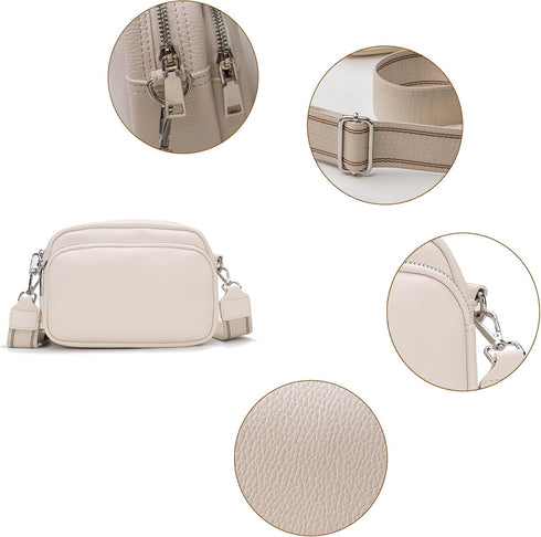 Small Shoulder Crossbody Bag with Wide Guitar Strap Camera Purse Handbag Trendy Design...