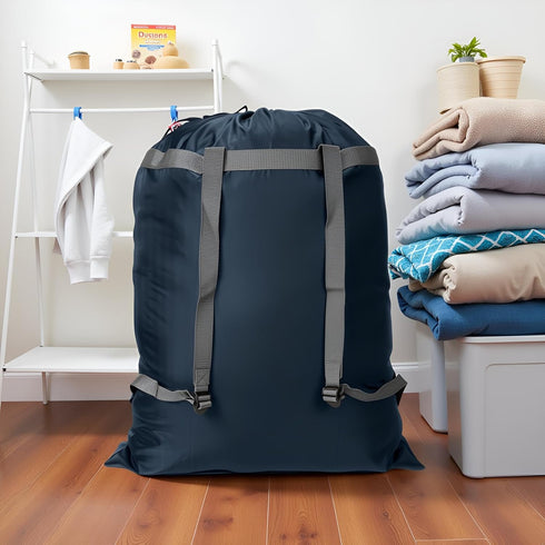 Laundry Bag Backpack, 27” x 34”Sturdy Laundry Bag with Shoulder Straps Drawstring Closure Heavy Duty Foldable Laundry Backpack for College, Travel...