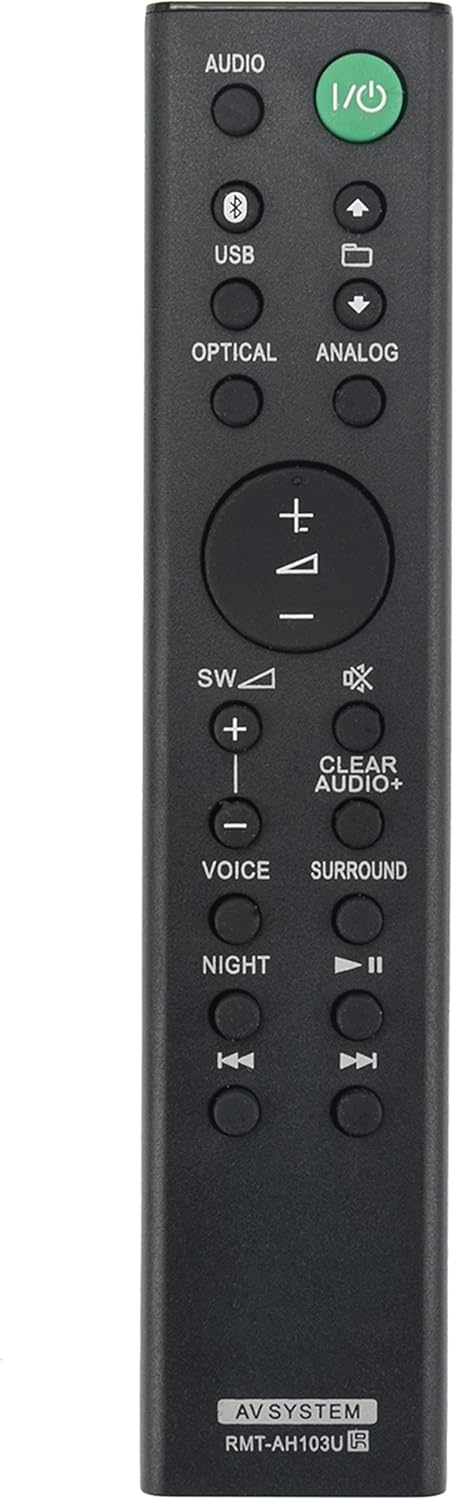 RMT-AH103U Replaced Remote Control Compatible with Sony Sound Bar HT-CT80 SA-CT80 HTCT80 SACT80 SS-WCT80...