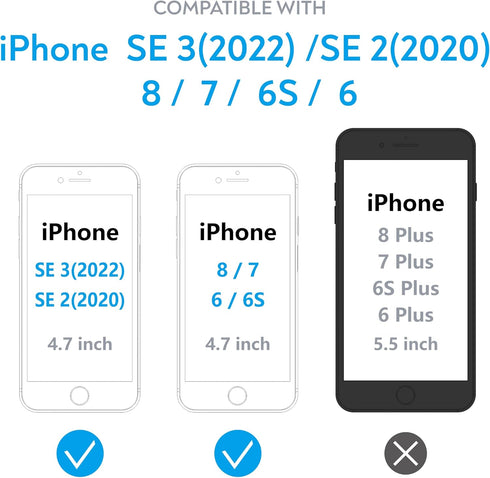 MANTO 2 Pack Screen Protector for iPhone SE 3 (2022), iPhone SE 2020, iPhone 8, iPhone 7, iPhone 6S/6 Full Coverage Tempered Glass Screen Protecto...