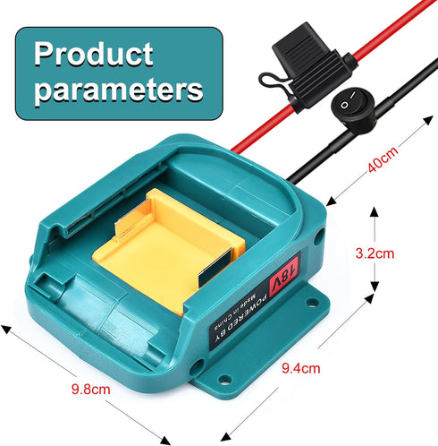 Power Wheel Battery Adapter for Makita 18V LXT Battery with Fuse&Switch 14 AWG Connector for BL1850B,BL1860B,BL1830B,BL1840B,BL1820B for DIY Rc Ca...