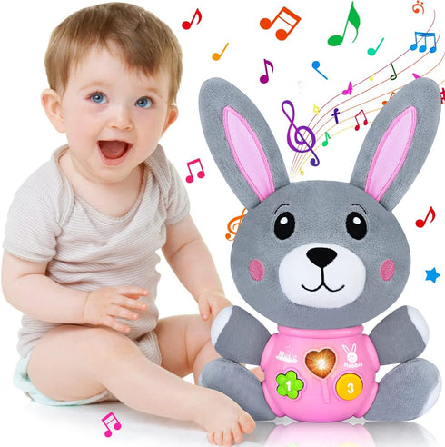 Baby Toys 6 to 12 Months - Musical Infant Baby Toys 0-6 Months Newborn Plush Rabbit Toys - Light Up Baby Toys for 1 Year Old Boys & Girls Babies T...