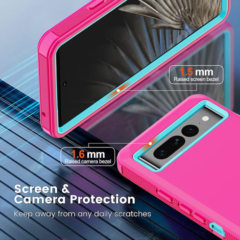 Annymall for Google Pixel 7 Pro Case with 2 Screen Protector,Full Body Shockproof Drop Protection Dustproof Heavy Duty Military Rugged Durable Cov...
