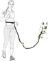 Mile High Life | Retractable Hands Free Dog 7FT Leash | Waist Running Adjustable | Reflective Dual Black Bungees | Dual Handles | Small Medium Lar...