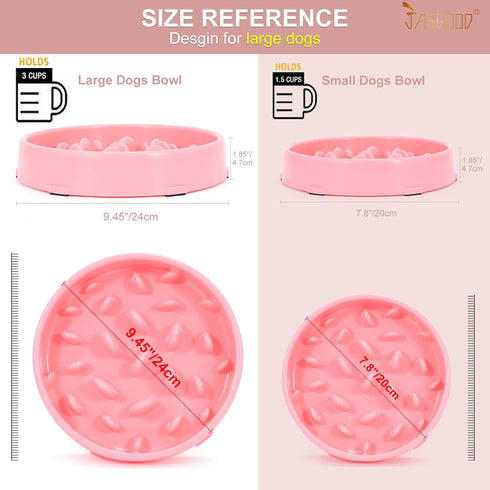 JASGOOD Slow Dog Bowl for Large Dogs,Fun Bowl Slow Feeder,Anti-Gulping Dog Slow Feeder Stop Bloat,Slow Eating Big Pet Bowl...