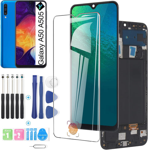 OLED Screen for Samsung Galaxy A50 2019 Screen Replacement LCD Touch Screen Display Digitizer for Samsung A50 A505 SM-A505 A505G/DS A505FDS Assemb...