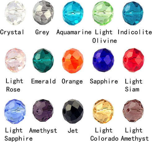 LolliBeads (TM) Wholesale Mix Lot 8 mm Briolette Faceted Rondelle Crystal Glass Beads for Jewelry Making with Container Box (450pcs)...
