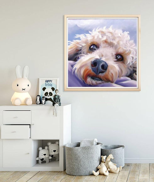 Diymood DIY 5D Diamond Painting Kits for Adults Dog Puppy - Diamond Art Kits for Adults Animal | Full Drill Round | Crystal Mosaic Picture | Begin...